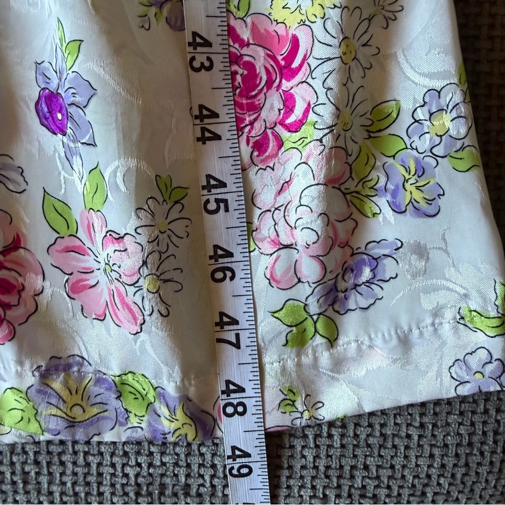 Vintage Robe Victoria's Secret Gold Label Satin Floral Jacquard S 80s Romantic - Picture 10 of 12
